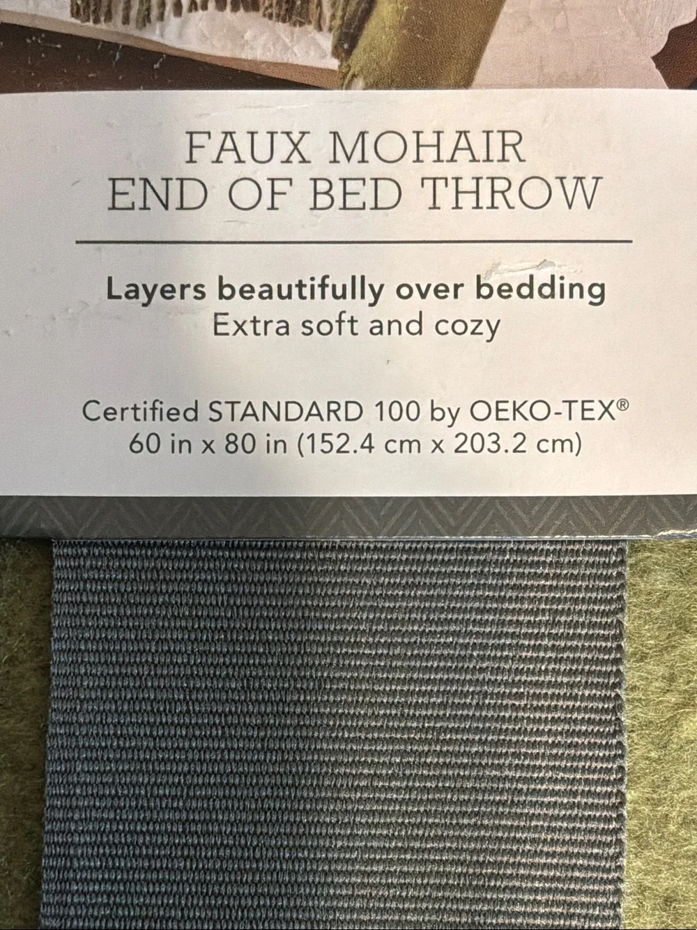 Threshold Faux Mohair Throw in Sage